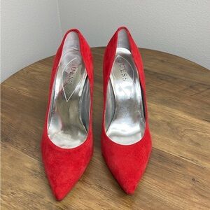 Red Suede Pumps by Guess